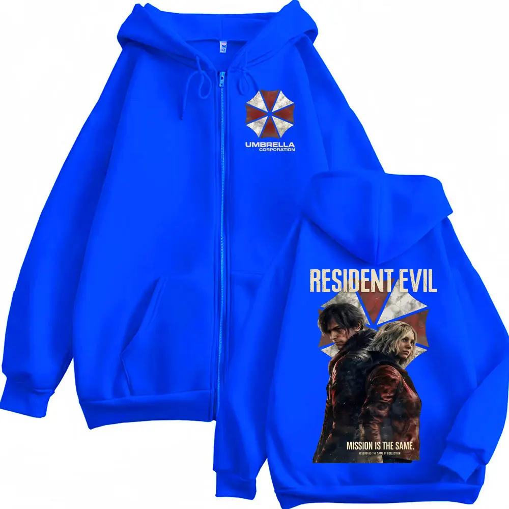 Limited Leon Kennedy Zipper Hoodies Resident Evil Requiemm Anime Jacke Sweatshirts Herren Damen Mode Klassischer Zip-Up Hoodie Mantel – Detail 5