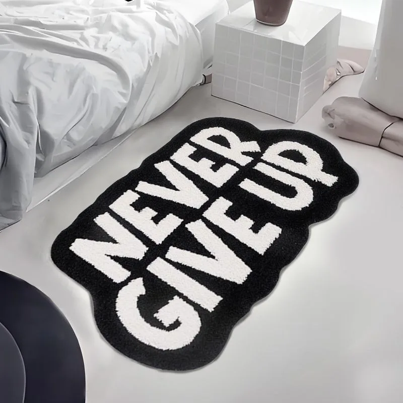 Never Give Up Rugs Living Room Soft Fluffy Plush Bedroom Carpet Sofa Floor Mats Bedside Rug 거실매트 Tapis De Chambre שטיח לחדר שינה