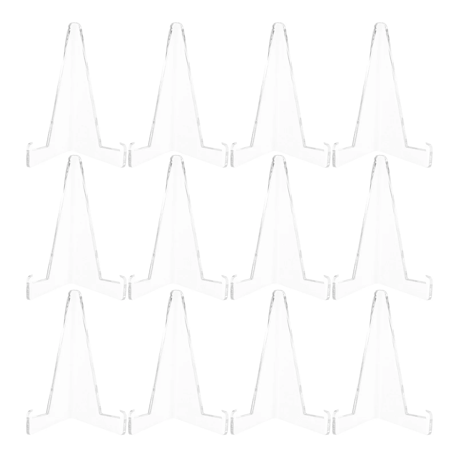 

25pcs Triangle Acrylic Display Compact Stable Structure Clear Lightweight Easel For Trading Cards Baseball Cards Wedding Office