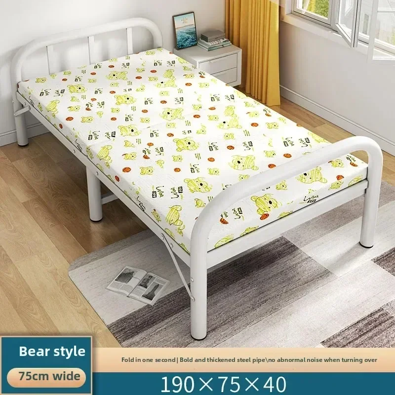 %Single Folding Bed, Simple Family Companion Bed for Lunch Break, Reinforced Design with Thick Steel Pipes, Family Folding Bed
