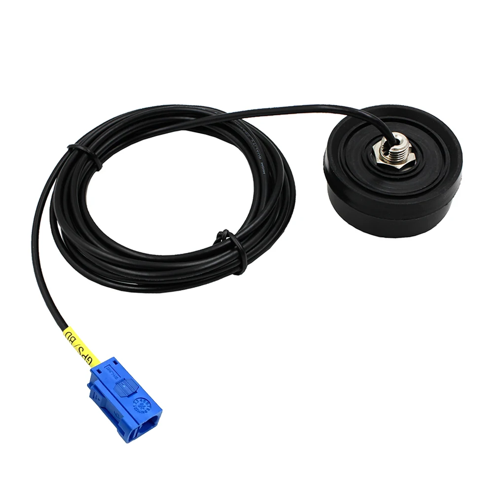 Vehicle GPS GNSS Active Aerial, Fakra C Blue Connector, RG174 Cable, Compatible with Car Head Unit, Fleet Tracking Locator