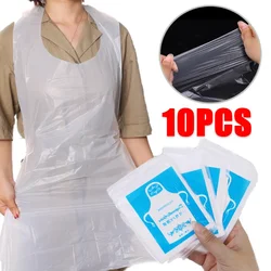 10 pçs aventais de cozinha descartáveis plástico à prova dwaterproof água avental individualmente embalagem vestidos para homens mulheres acessórios de proteção de cozinha