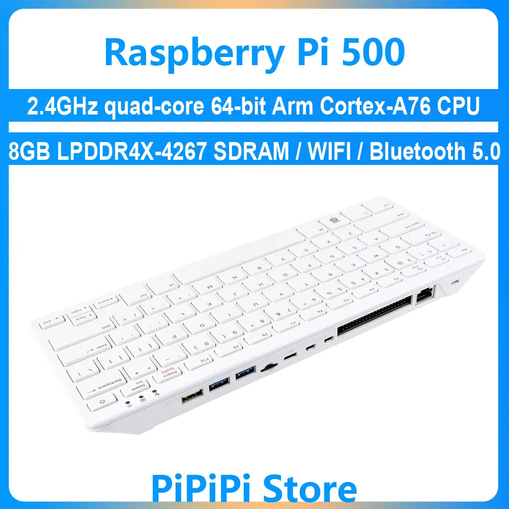 Raspberry Pi 500 (US) refined personal computer.built into a high-quality Keyboard