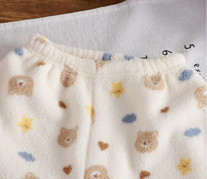 Herbst Winter Kinder Dicke Fleece Pyjama Sets Koreanische Cartoon Kleinkind Mädchen Mode Plüsch Warme Outfits 1-4Y Jungen Hause Tragen Anzug – Detail 10