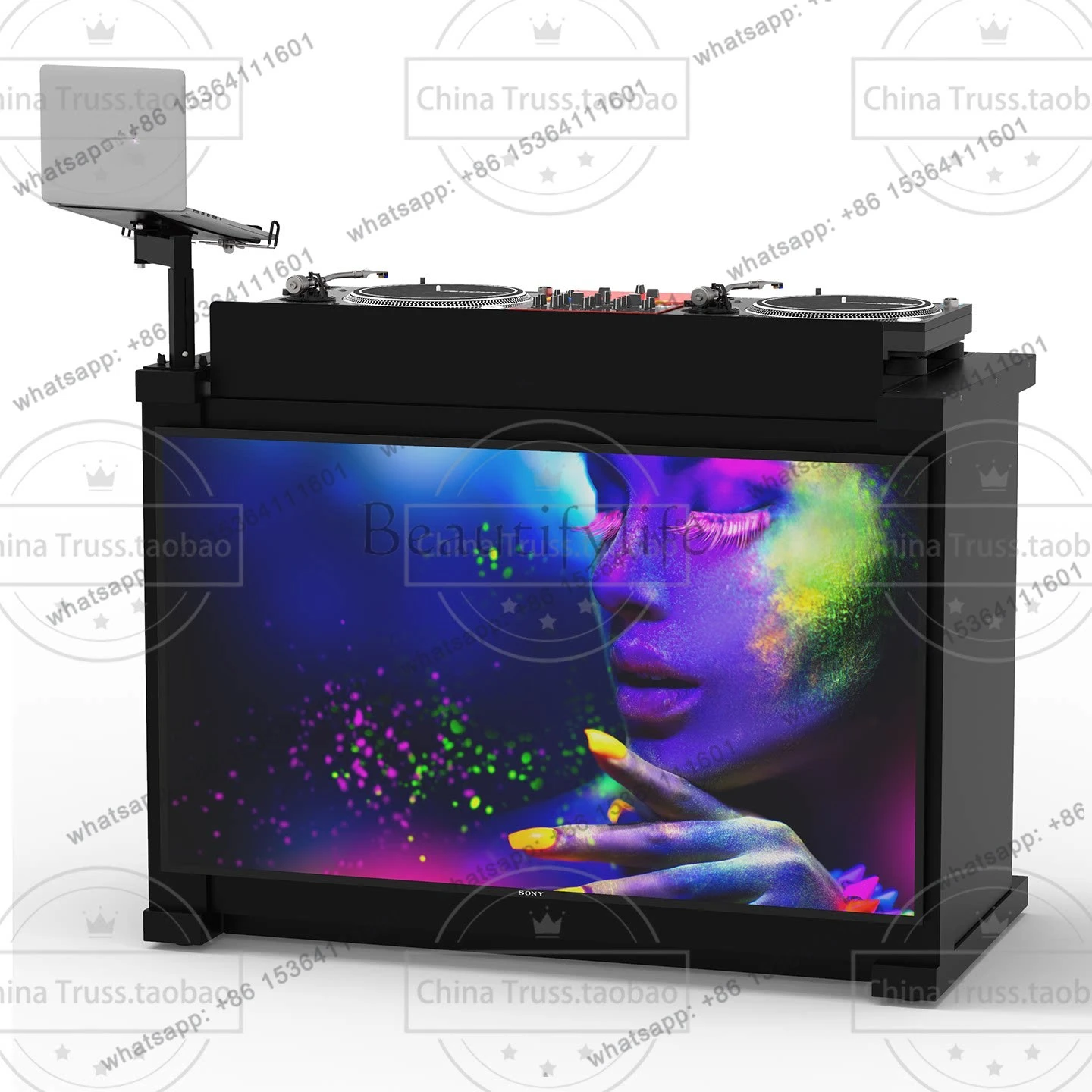 Custom portable DJ player table folding bar MC table workstation
