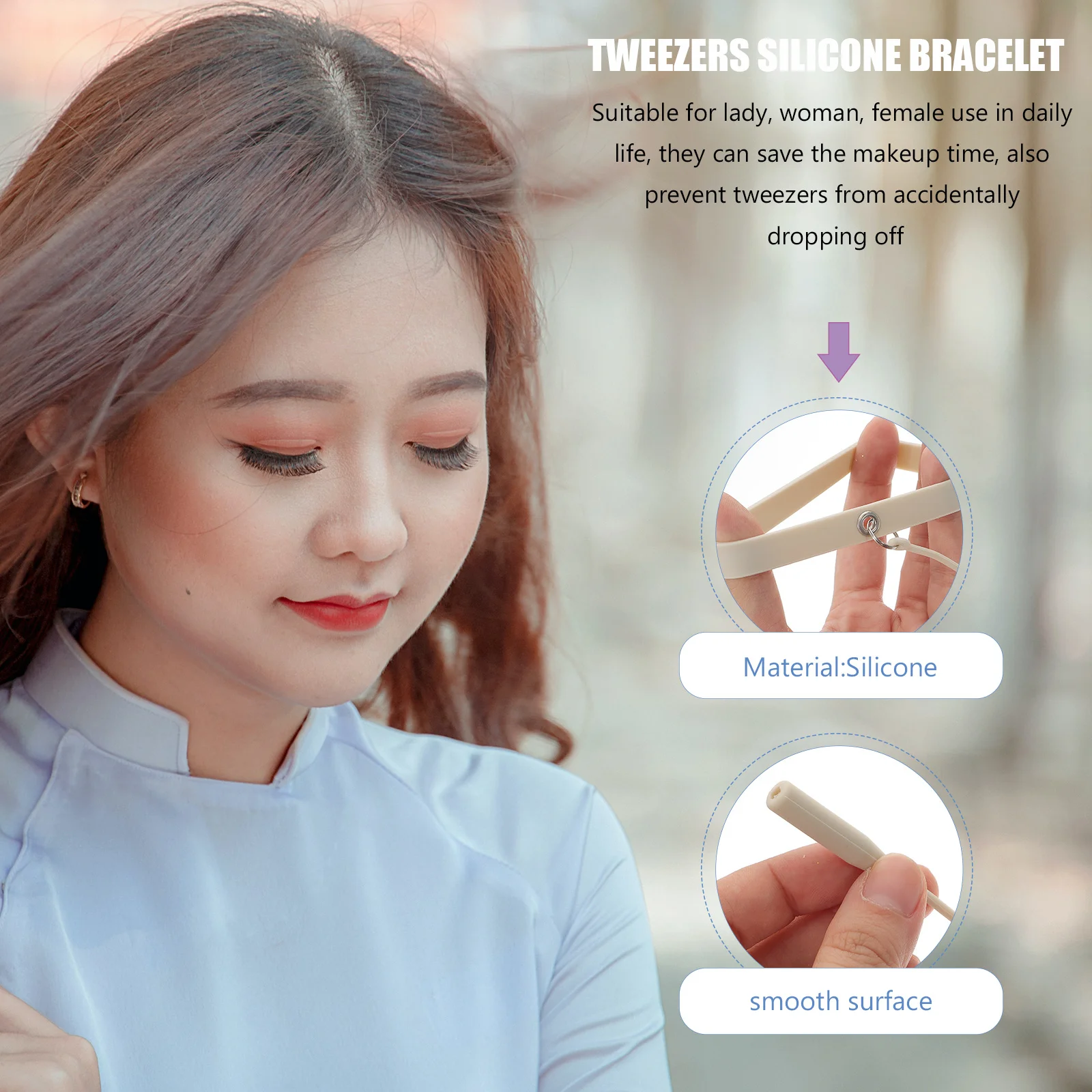 

Compact Eyelash Tweezer Protector Premium Silicone Wrist Strap Non-Slip Secure Hold for Professional Lash Artists and Daily