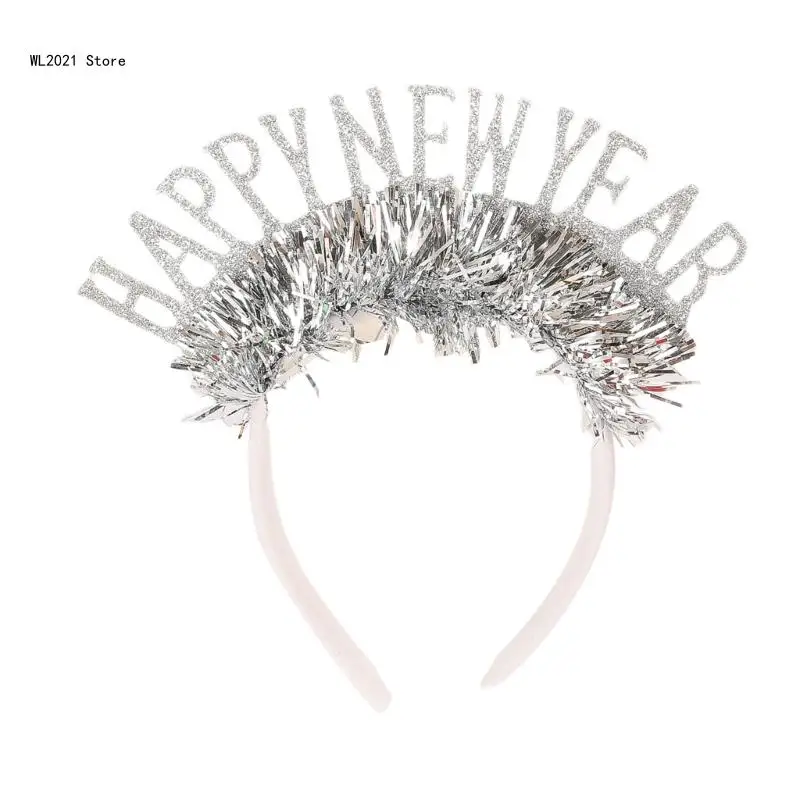 Festival Headpiece Carnivals Headwear Party Props New Year Eve Headband Year 2025 Glittering Powder Hairhoop Party Props