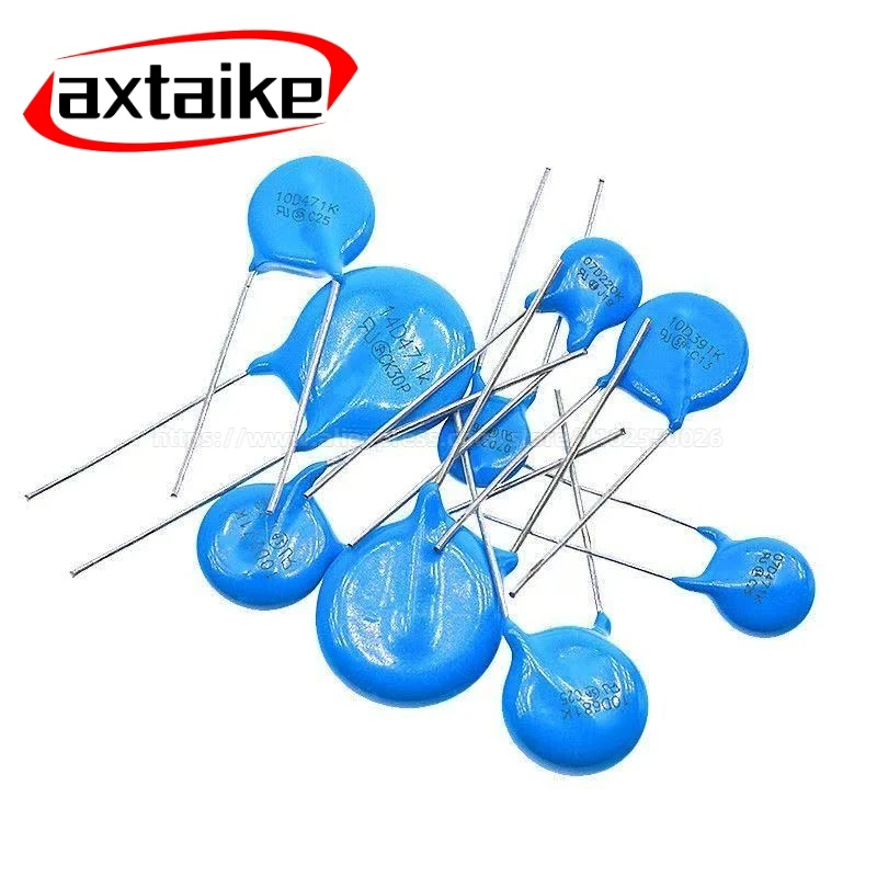 

20PCS 7D Varistor 100-820V (07D101K/07D471K/07D681K), Zinc Oxide MOV Surge Protector for Power Supply/Industrial AC Protection