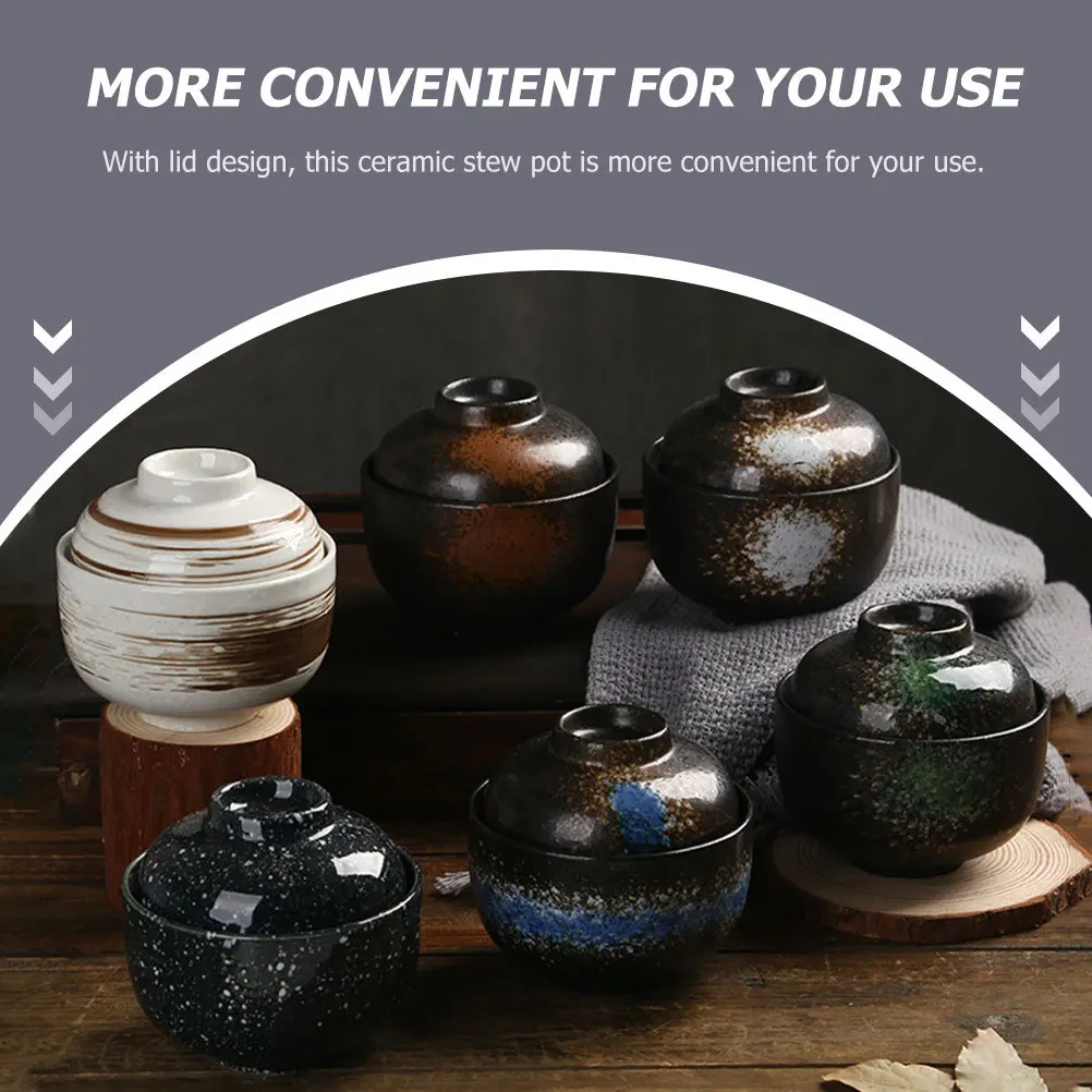 وعاء الحساء المنزلي الصغير وعاء الحلوى السيراميك النمط الياباني وعاء حساء المطبخ التصميم الكلاسيكي للأغذية #6