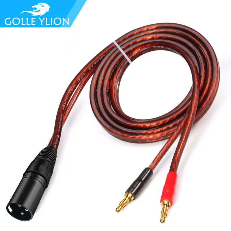 Hifi Active Speaker Cable Regular 3-Pin XLR to Dual Banana for Amplifier Soundbox Gold plating OFC Audio Cable 1M 2M 3M 5M 8M