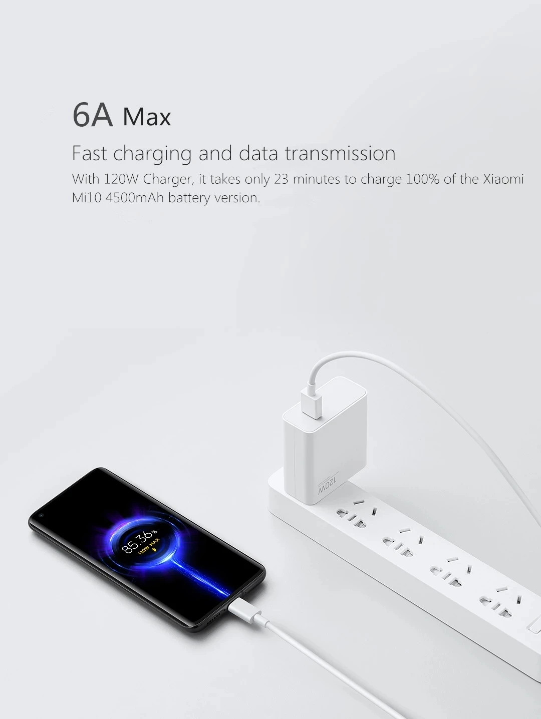 Cavo USB C 3 Metri 6A 120W Turbo Charge Per Xiaomi E Redmi