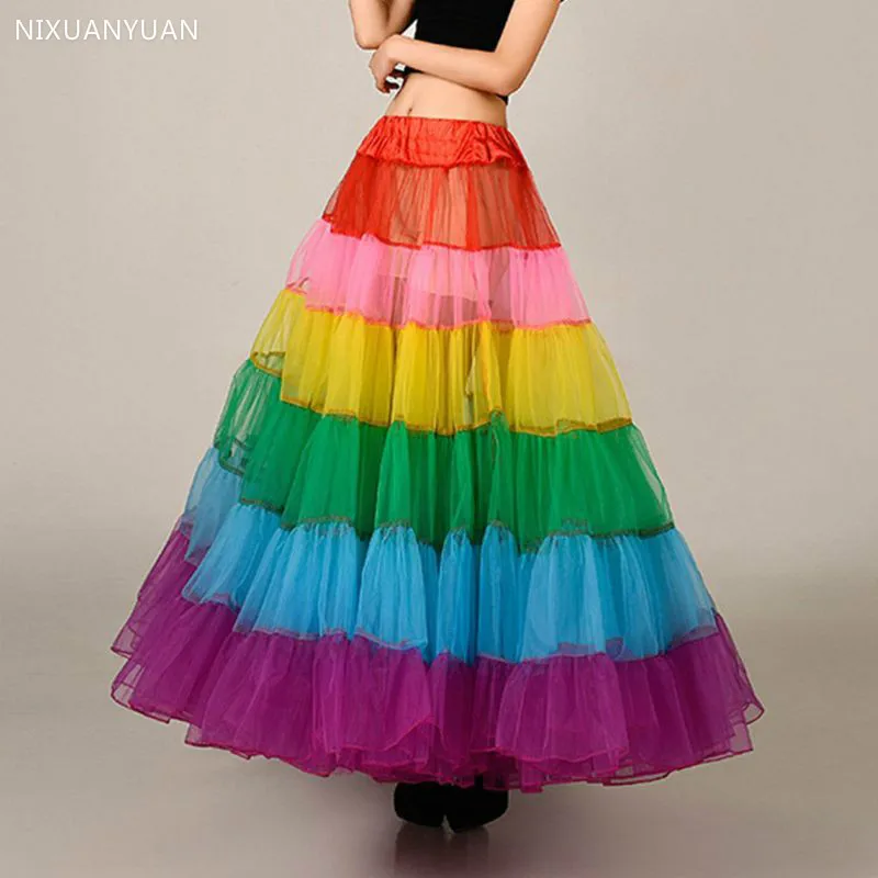 New Bride Boneless Wedding Dress Skirt Color Large Pendulum Dance Half-length Mesh Tutu Skirts Petticoat