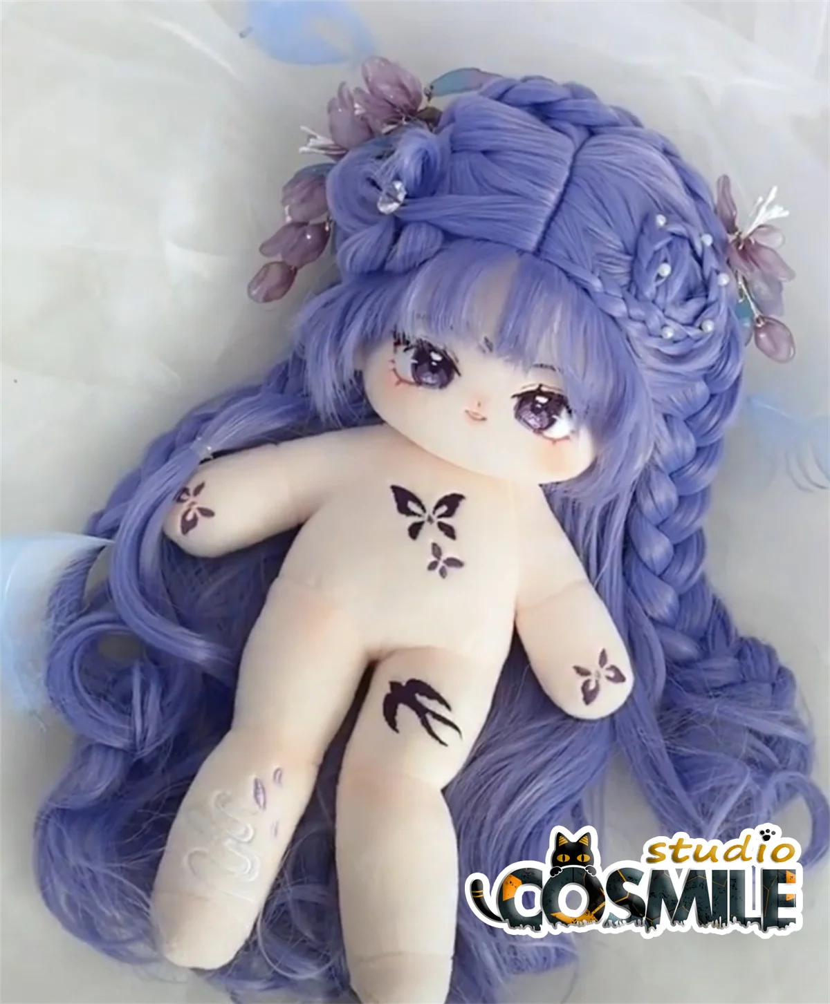 Idol Mermaid Princess Fairy Girl Purple Hair Constellation Pisces Stuffed Plushie 20cm 28cm Plush Doll Body Dress Toy KK