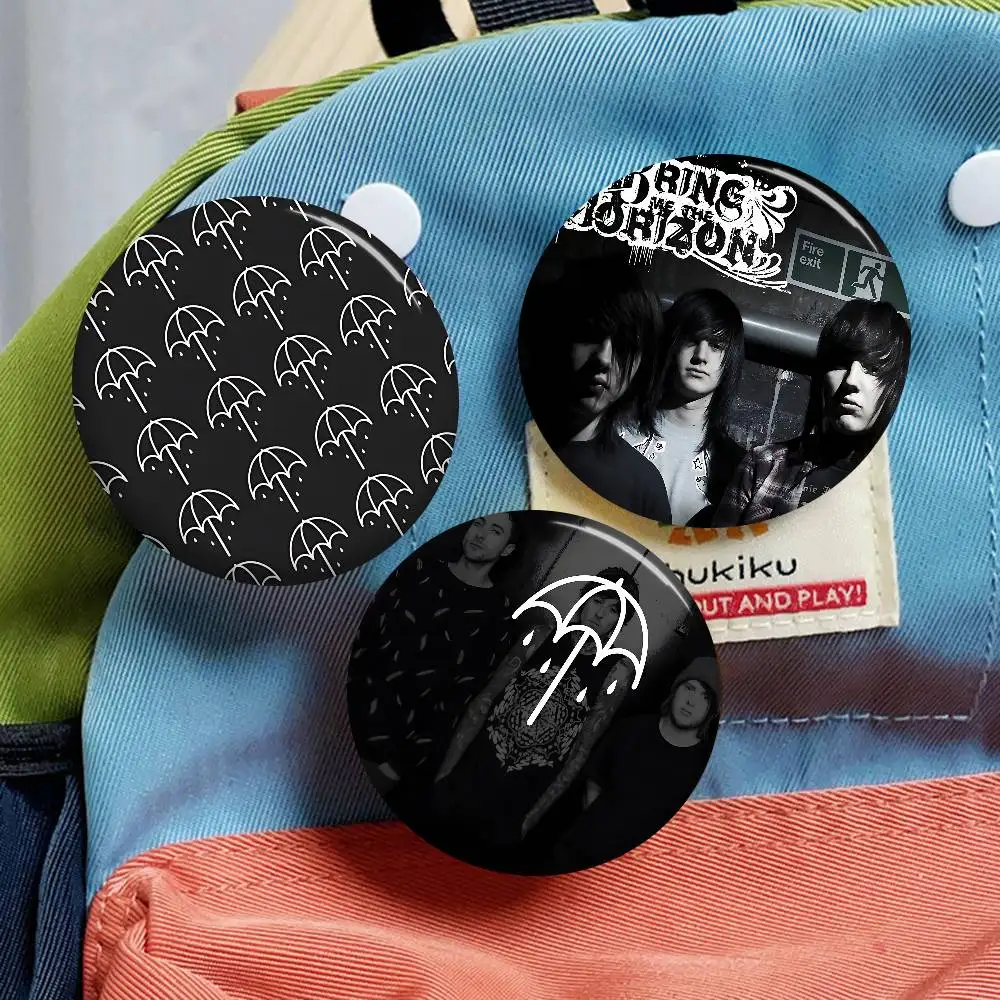 B-Bring Me The H-Horizon PostHuman Creative Pins Faces Round Snap-in Brooch Badge Backpack Hat Accessories Jewelry Gifts
