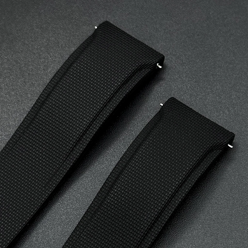 Rundes Gebogenes Uhrenarmband 20mm 21mm 22mm Wasserdichtes FKM Gummi Uhrenband für Herren und Damen, Passend für Omega Longines Seiko – Detail 10