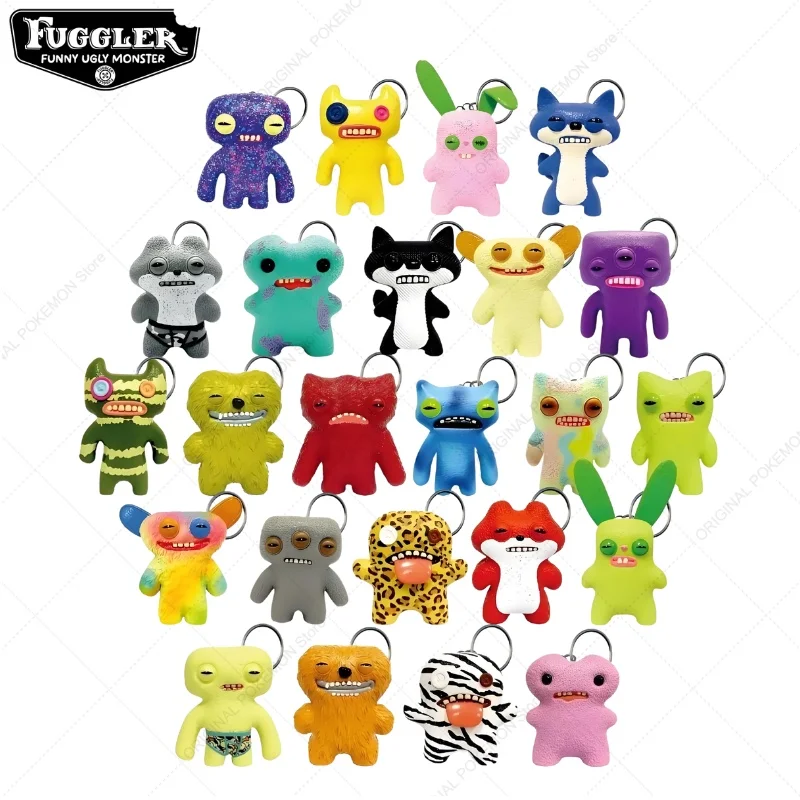 الأصلي Fuggler مضحك القبيح الأسنان الوحش صندوق أعمى الشكل اللعب Kawaii Fugglers أنيمي عمل تمثال سلاسل المفاتيح نموذج الدمى هدية