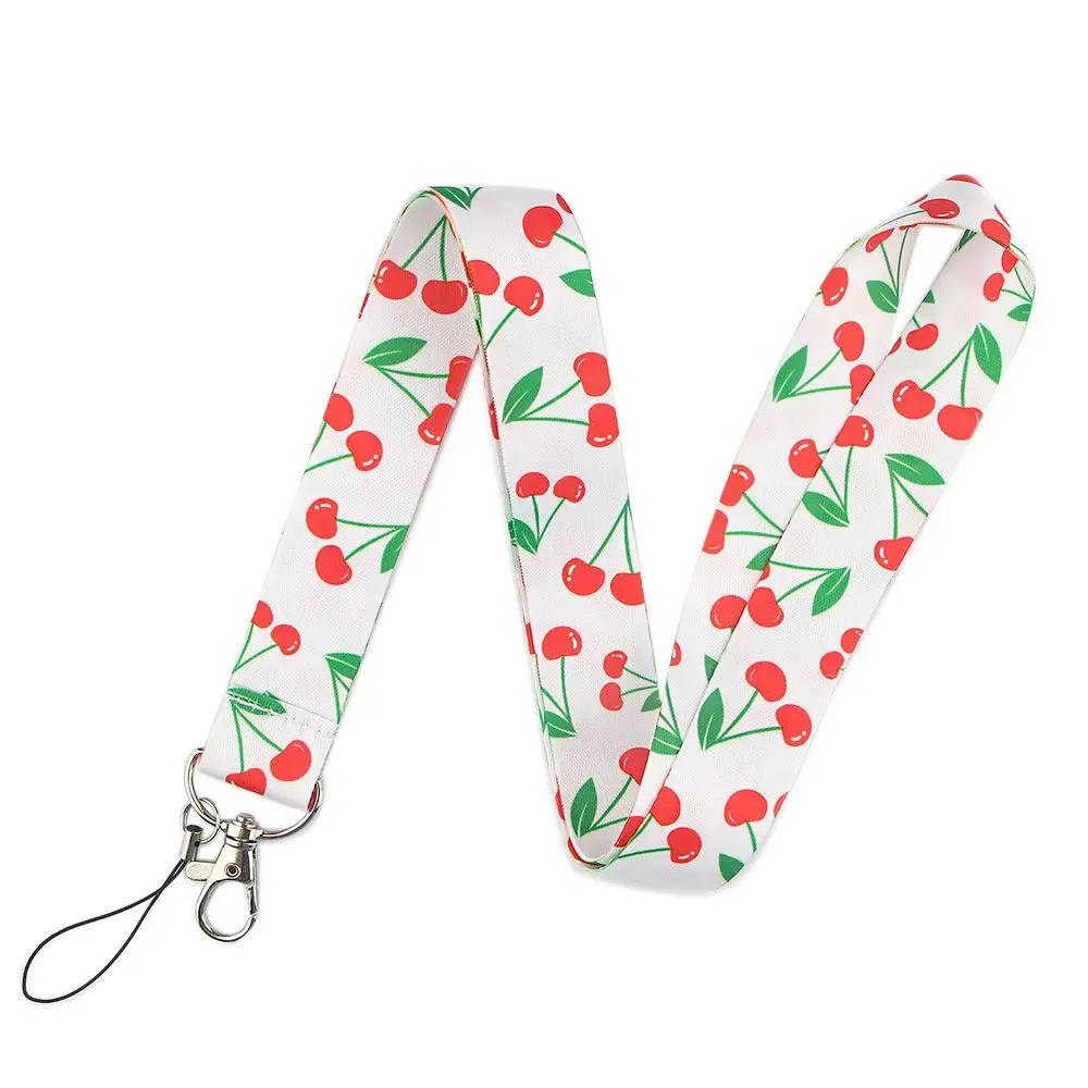 

Webbings Ribbon Key Ring Holder ID Badge Holder Cheery Avocado Strap Phone Lanyard Phone Hang Rope Cartoon Fruits Lanyard