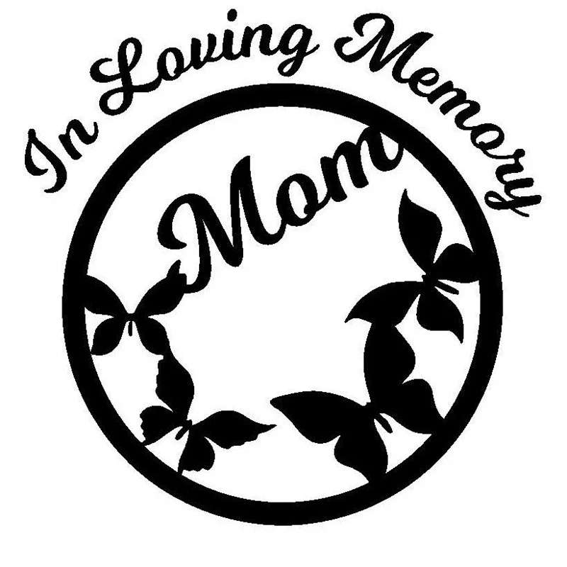 In the memory of love, mom shaped car window commemorative butterfly cute bumper vinyl waterproof accessory stickers