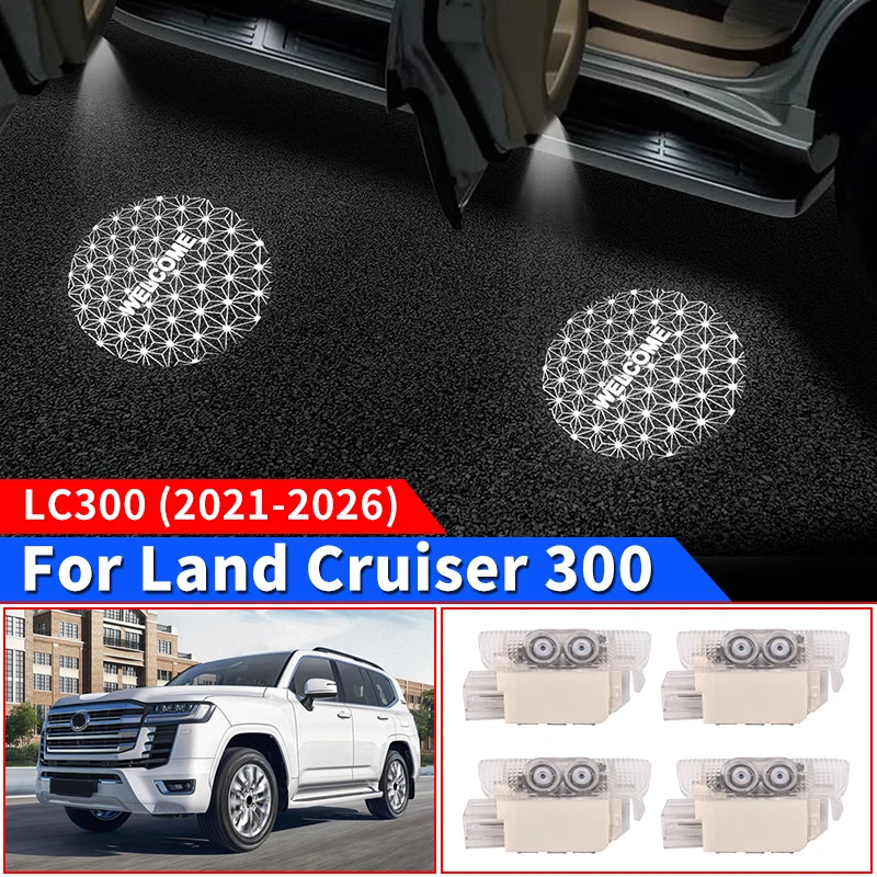 

For Toyota Land Cruiser LC300 2022-2026 Dynamic Door Logo Welcome Light LED Courtesy Projector Lamp Modification Accessories