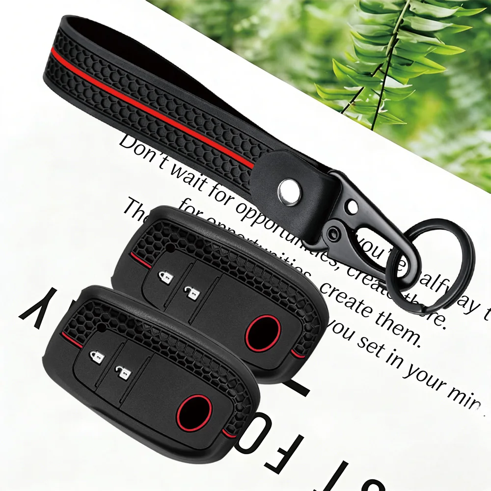 Honeycomb Silicone Fob Protector With Keychain for Toyota Corolla Yaris Cross Prius Hilux Land Cruiser LC200 LC250 LC300