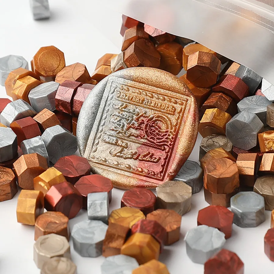 200 stks/zak Octagon Gemengde Kleur Zegellak Kralen Voor Zegel Stempel, Ideaal voor Kaart Envelop, Huwelijksuitnodiging, Cadeaupapier