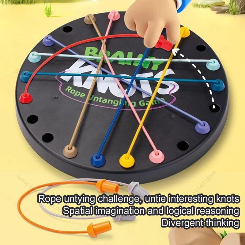 Brainy Knots Rope Untangling Table Game Family Interactive Jigsaw Puzzle Twisted Rope Board Game Exercise Hand-brain Chessboard