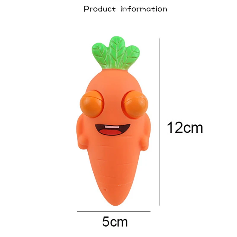 Divertimento creativo Big Eye carota giocattoli antistress Cartoon verdura e frutta giocattoli che guardano giocattoli spremere giocattoli per bambini bomboniere