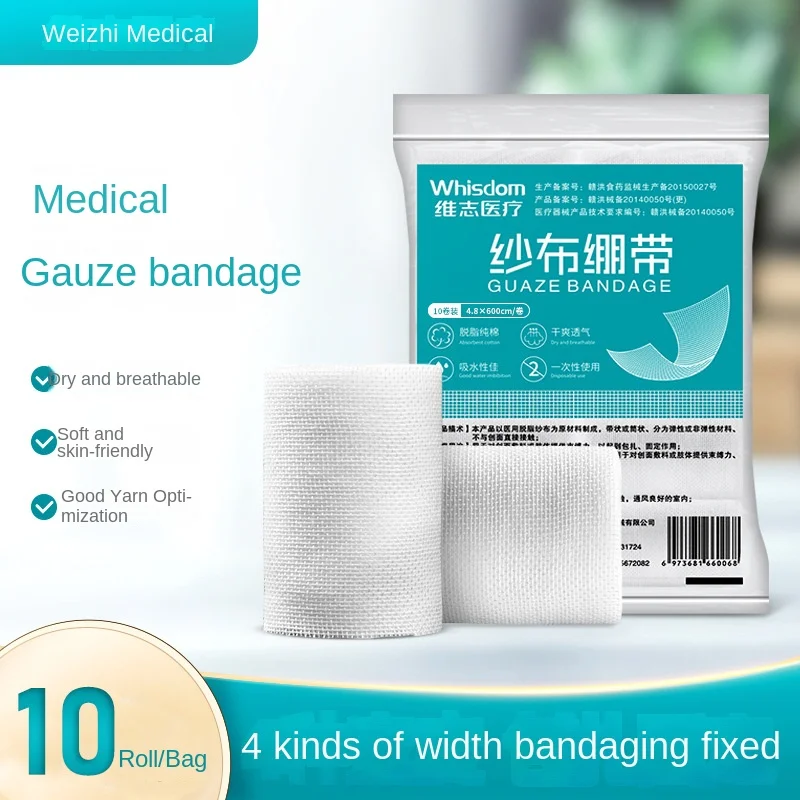 Steriler Einweg-Wund verband mit Mullbinden rolle entfettete Baumwoll gaze