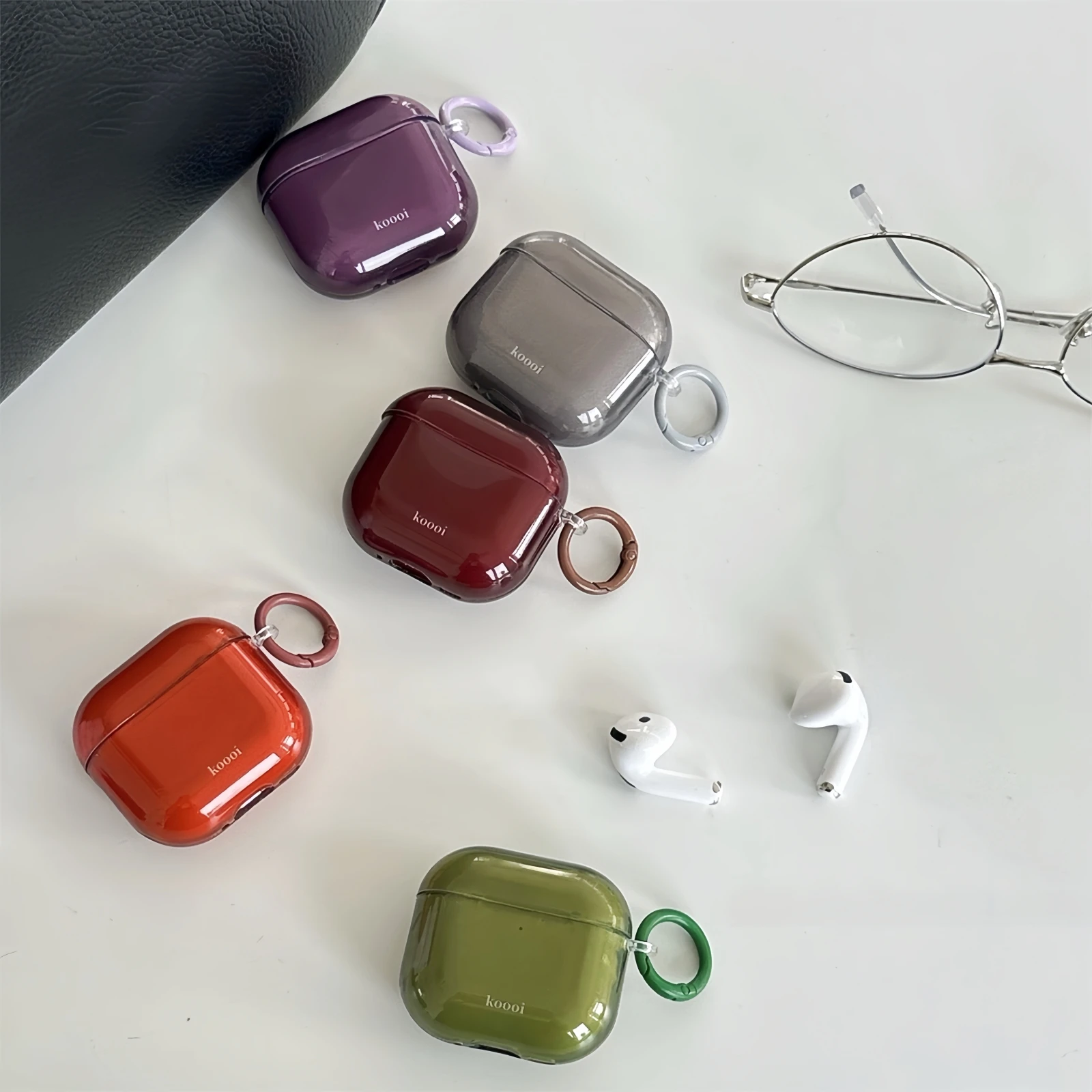 Retro Transparent Color Soft Case with Keychain for AirPods Pro 3 AirPods 4 3 2 1 AirPods Pro 2