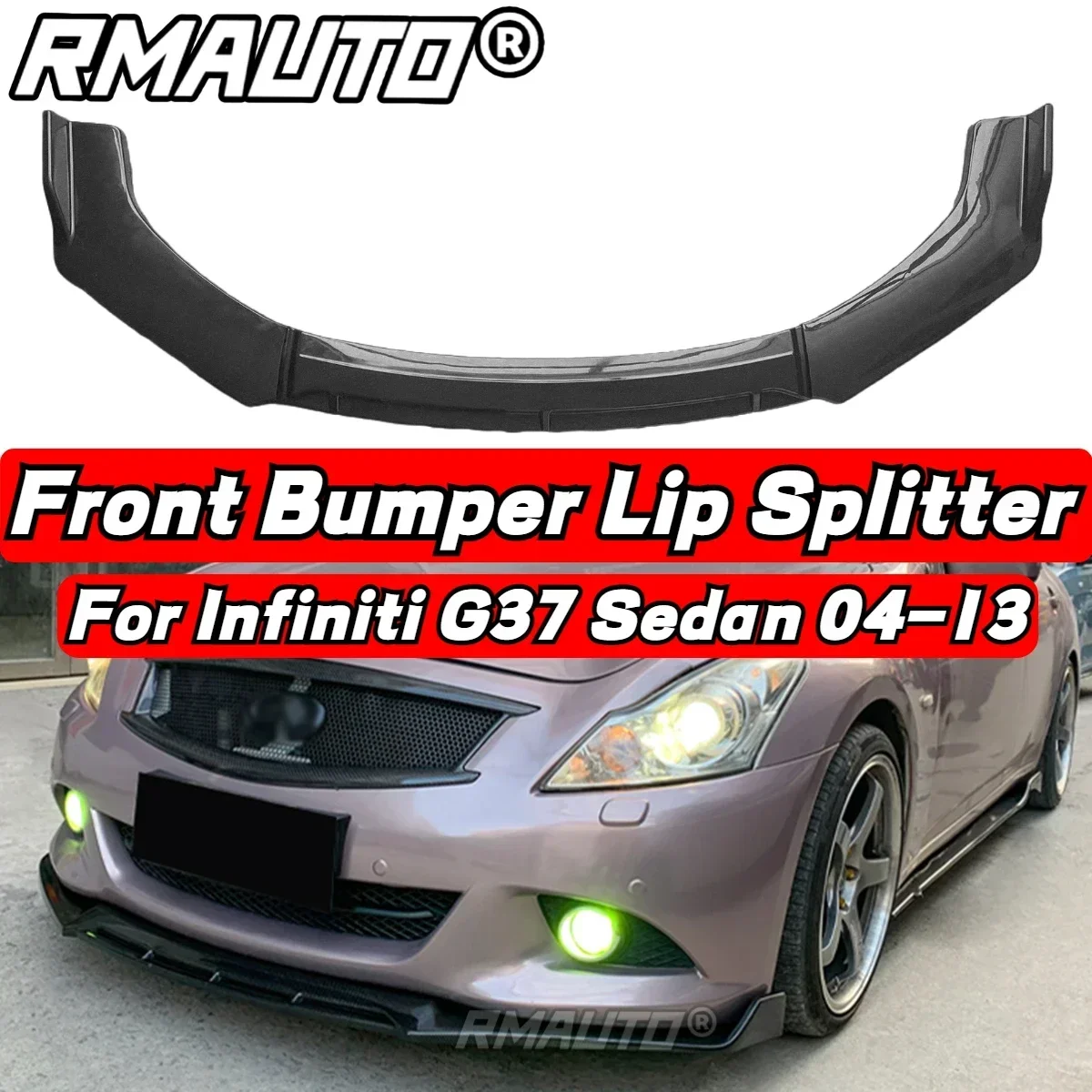 

For Infiniti G25 G37 2004-2013 Carbon Fiber Car Front Bumper Splitter Spoiler Lip Diffuser Bumper Guard G25 G37 Exterior Part