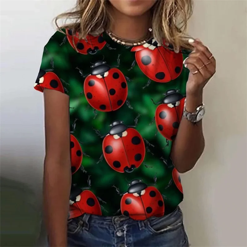 3D Printed Cute Animal Worm Women's T Shirt New In Short Sleeve Casual T-Shirt Streetwear Plus Size Tee Shirt Top For Women