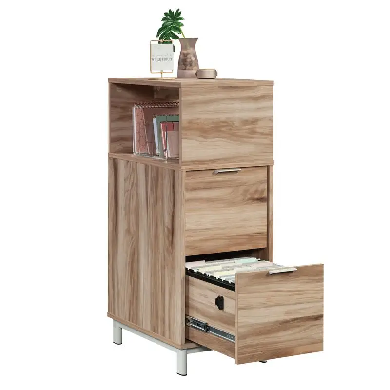 Acacia Wood File Tower Storage Unit, Multi-Shelf Organization Solution