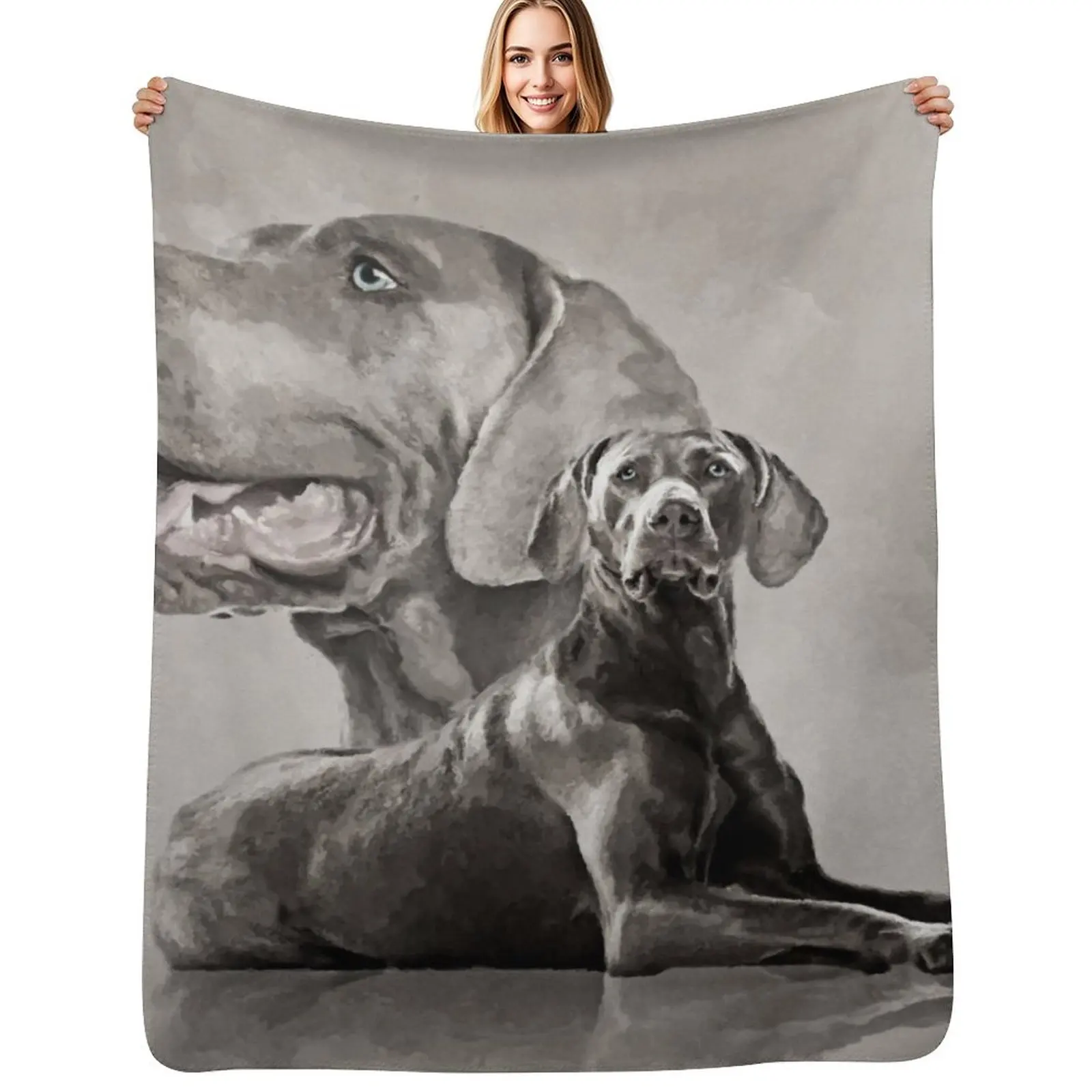 Weimaraner Dogs Collage #2 Throw Blanket Ultra Soft Flannel Fleece Blanket for All Seasons
