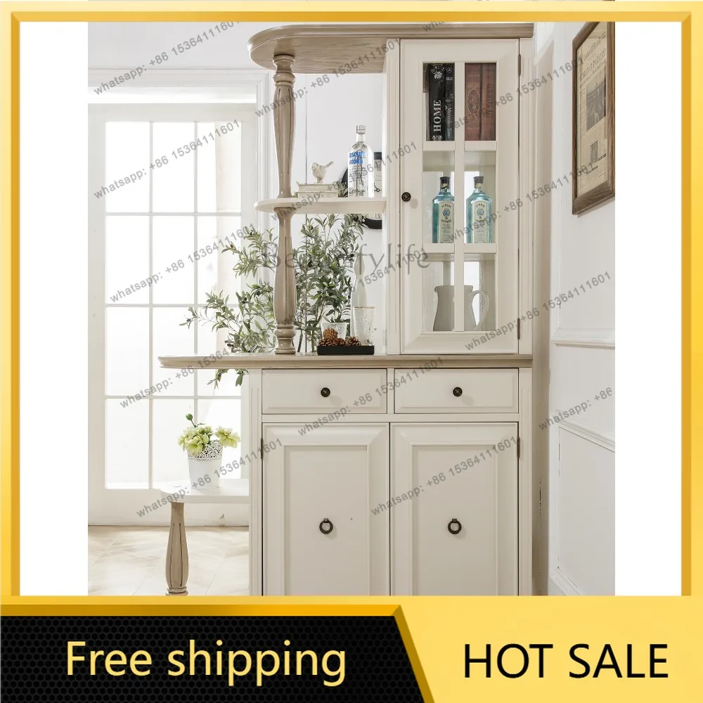 Hot American partition cabinet Full solid wood living room double-sided partition cabinet Entrance decorative cabinet