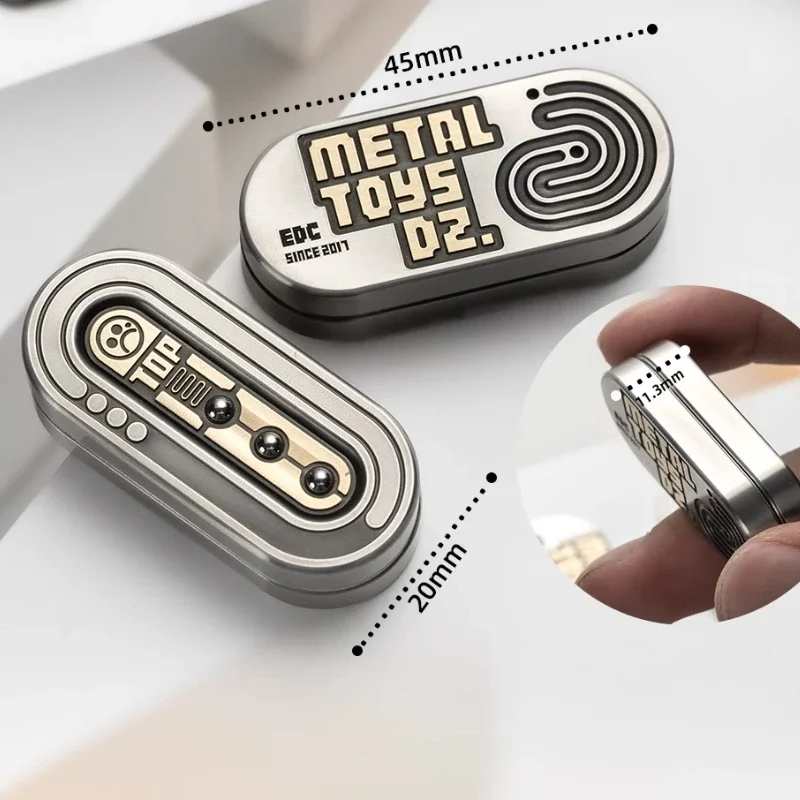 (Pre Sale)Dz.2025 New Greedy Snake TOPB Inlaying Technology Mechanical Metal EDC Fingertip Push Plate Decompression Desktop Toy