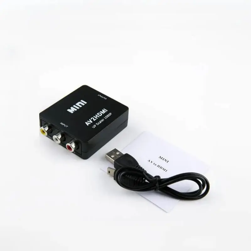 محول AV صغير إلى HDMI محول صوت وفيديو عالي الوضوح أسود/أبيض HD محول الوسائط المتعددة لألعاب المسرح المنزلي والكمبيوتر الشخصي #5