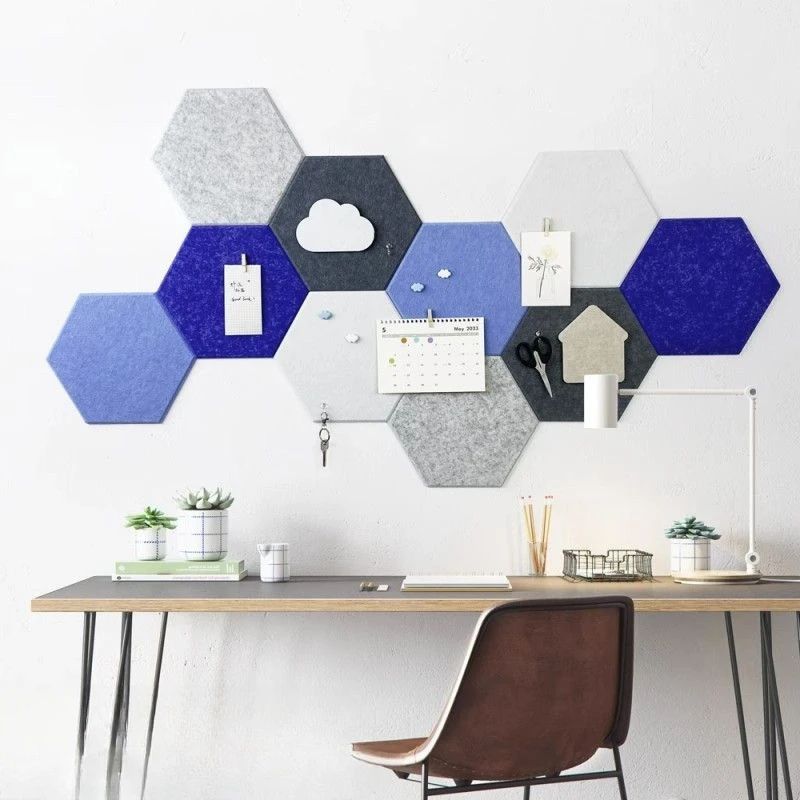 Tablero fieltro Hexagonal multifunción 3D, pegatina pared fieltro Hexagonal, tablero mensajescorativo para el hog