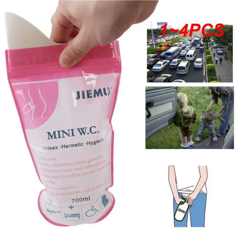 1~4PCS 700ml Emergency Portable Car Urine Bag Vomit Bags Mini Mobile Toilets Handy Unisex Disposable Urinal Toilet Bag