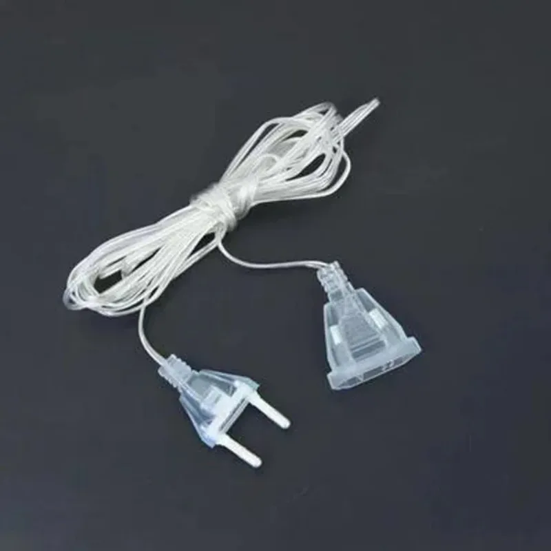 1 Pc 3M/5M EU Plug Power Extension Cable Transparent Led Light String Extension Cord for Party String Light