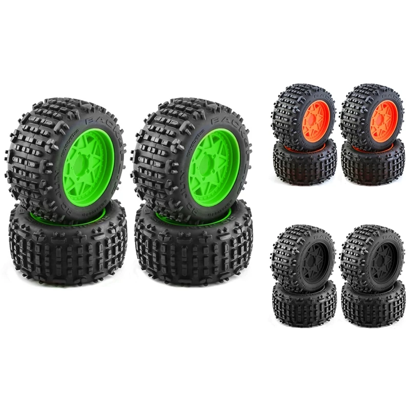 

FBIL-4Pcs 152Mm 1/8 1/10 Monster Truck Tire With 12/14/17Mm Wheel Hex For TRAXXAS Sledge E-Revo ARRMA KRATON Outcast