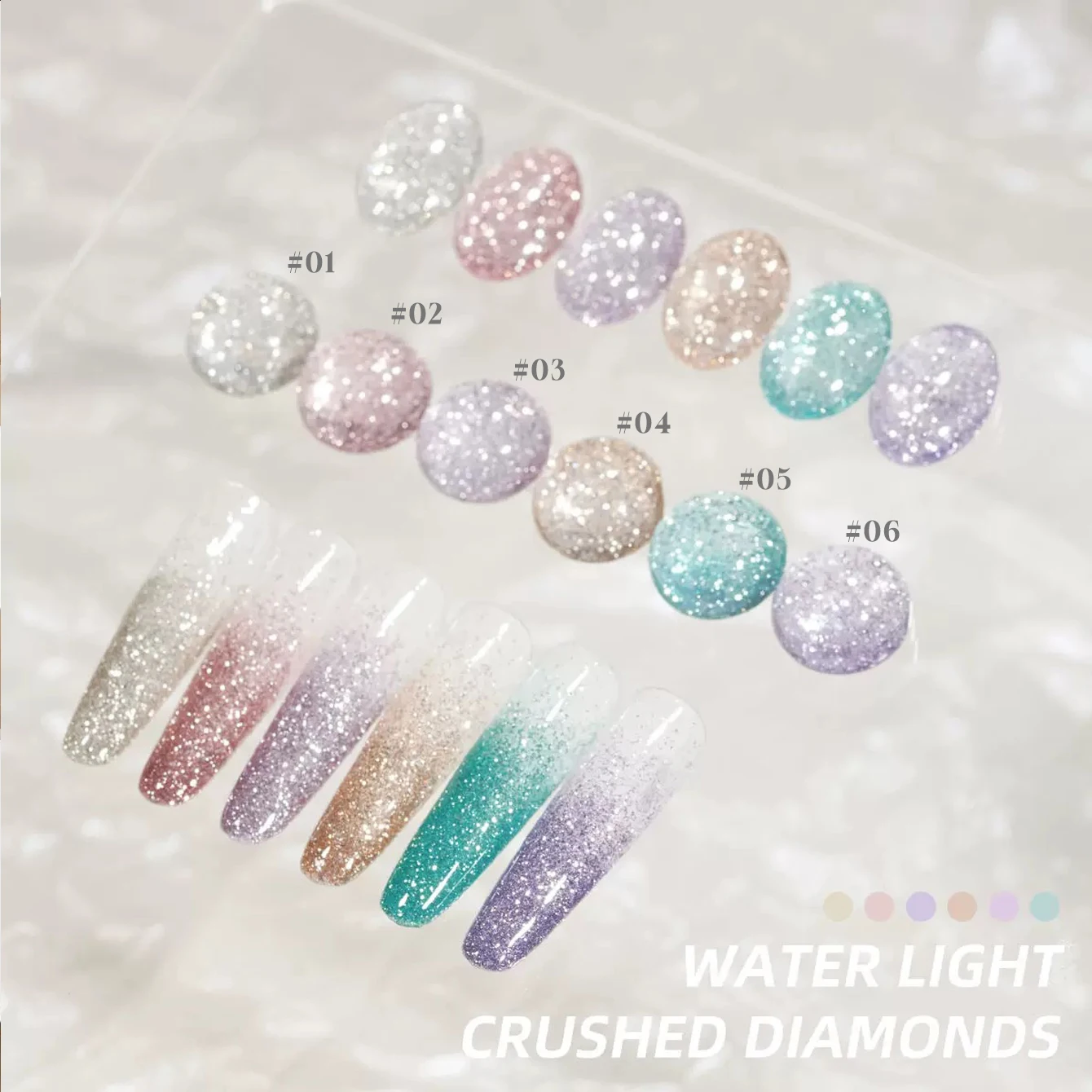 ยาทาเล็บเจล Stardust Crushed ขนาด 12 มล. สี Winter 2025 Ice Sheer Shade ประกายกลิตเตอร์ละเอียดพิเศษ ความเข้มข้นสูง ระยิบระยับดุจเพชรบด สำหรับตกแต่งเล็บ