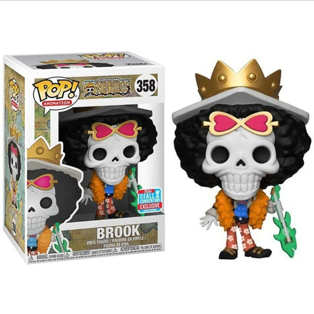 FUNKO POP Toy Figures Classic Anime ONE PIECE Toy Handmade Boys Christmas Gifts BROOK Luffy Ace Action Figures Collection Toys