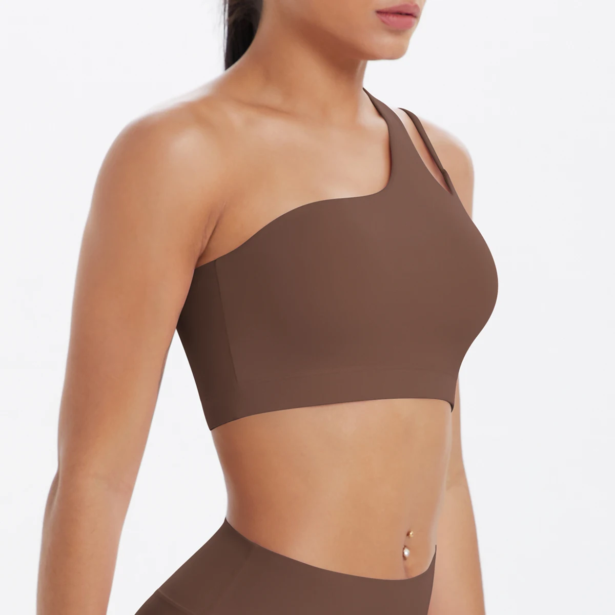 Hamidou Summer Yoga Bra Woman Yoga Underwear with Chest Pad Shockproof Workout Top Single Shoulder Bra Backless Gym Yoga Vest