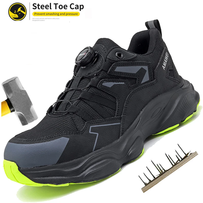 

Пуленепробиваемые удобные рабочие ботинки со стальным носком, мужская защитная обувь с защитой от проколов, нескользящие противоударные мотоциклетные ботинки, защитные ботинки