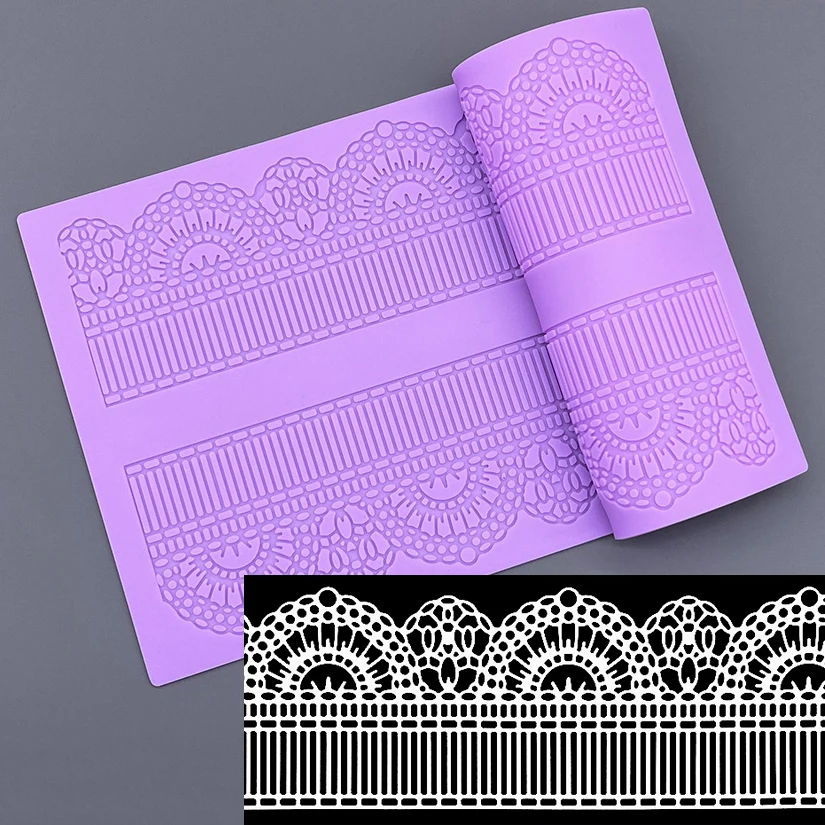 Silicone Mat To Create Sugar Lace Fondant Cake Decorating Tools Baking Mat Embossing Gum Paste Mold