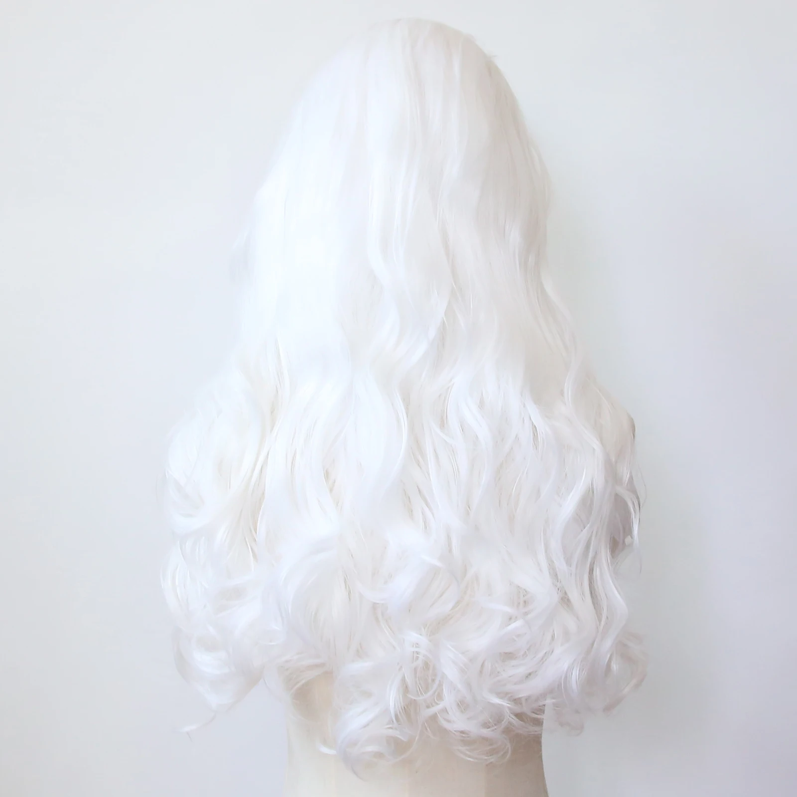 White Wig Synthetic Lace Front Wig Long Body Wave Snow White Lace Front Synthetic Wig Pre Plucked Heat Resistant Fiber Hair