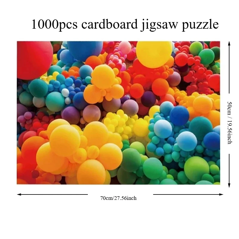 

Пазл для взрослых из 1000 деталей, 70x50 см, серия «Цветные шары» по мотивам знаменитых картин, развивающая бумажная головоломка-поделка