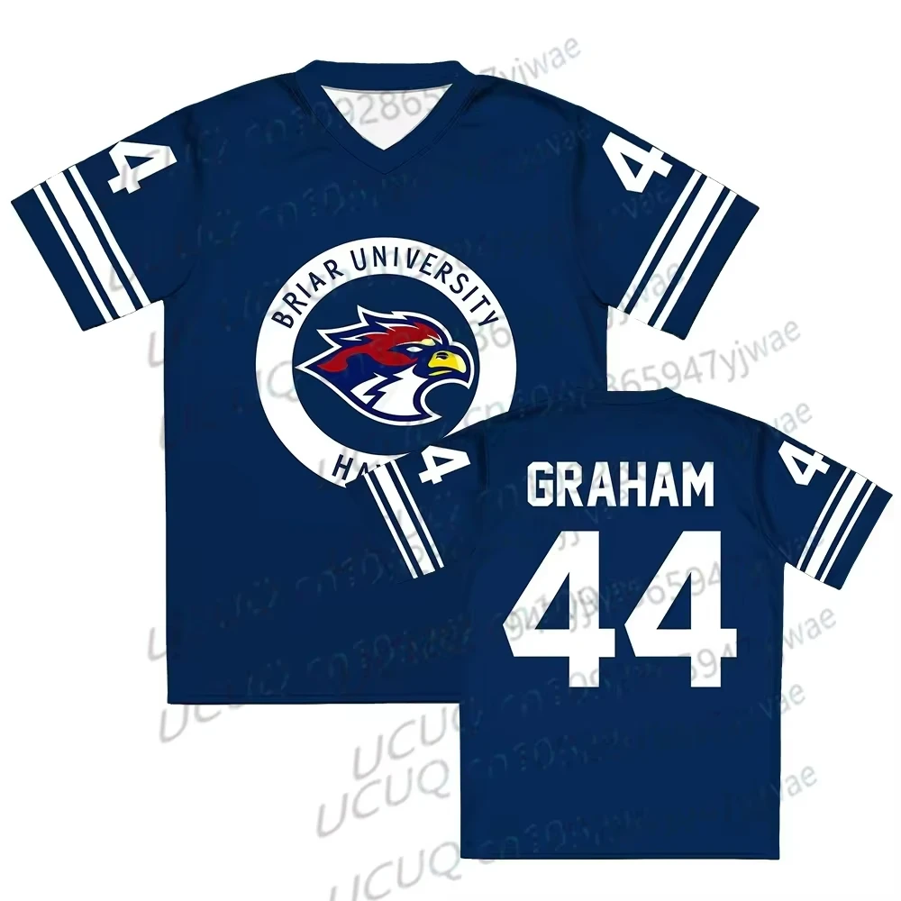 Camiseta de verano para niños, estilo universitario, de la universidad Briar, con el número 44 de Graham, el 22 de DI LAURENTIS y el 46 de Tucker, cuello en V, manga corta.