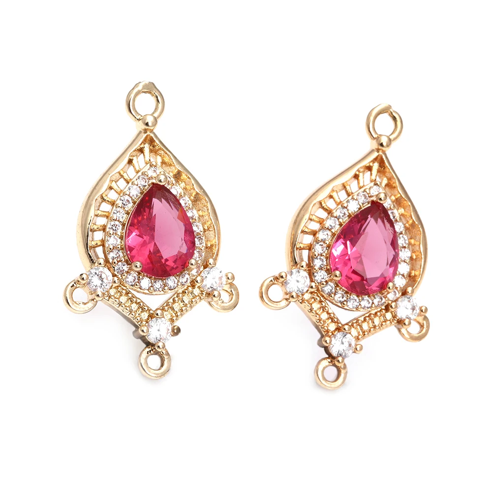 Pendientes en forma de gota de Color dorado de 18K para mujer, 6 piezas, dijes de conexión, accesorios de bricolaje de alta calidad, Rosediy, sitio web oficial