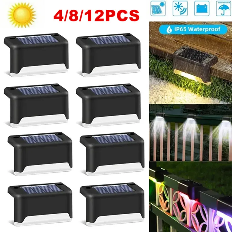 

4/8/12PCS Solar LEDS Light Outdoor Stairs Lights Waterproof LED Solar Lamps Outdoor Landscape Lights Applique Murale Interieur